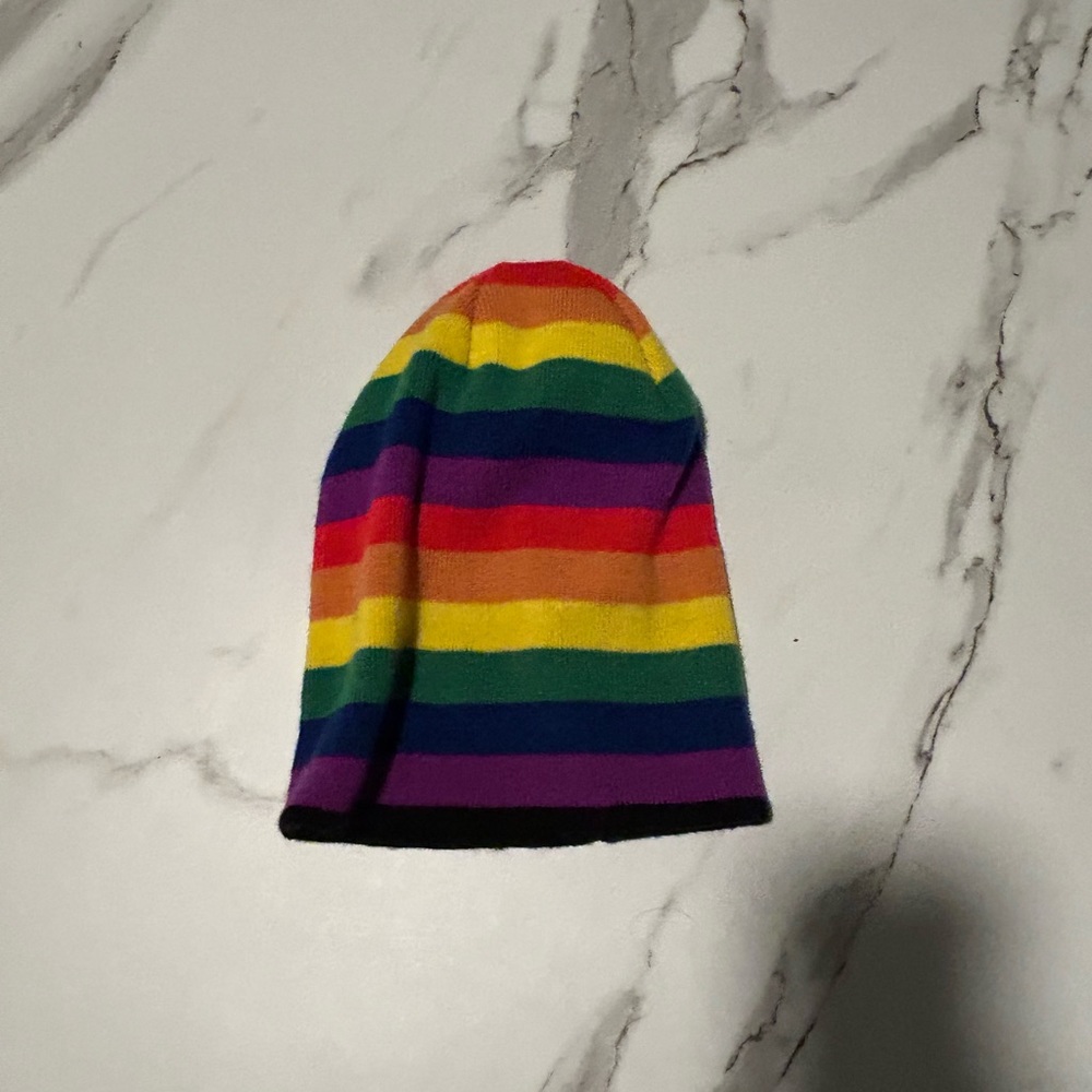 rainbow stripe beanie